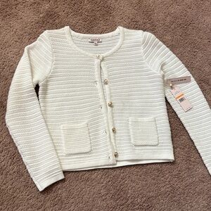 Nanette Lepore Textured Cream Cardigan